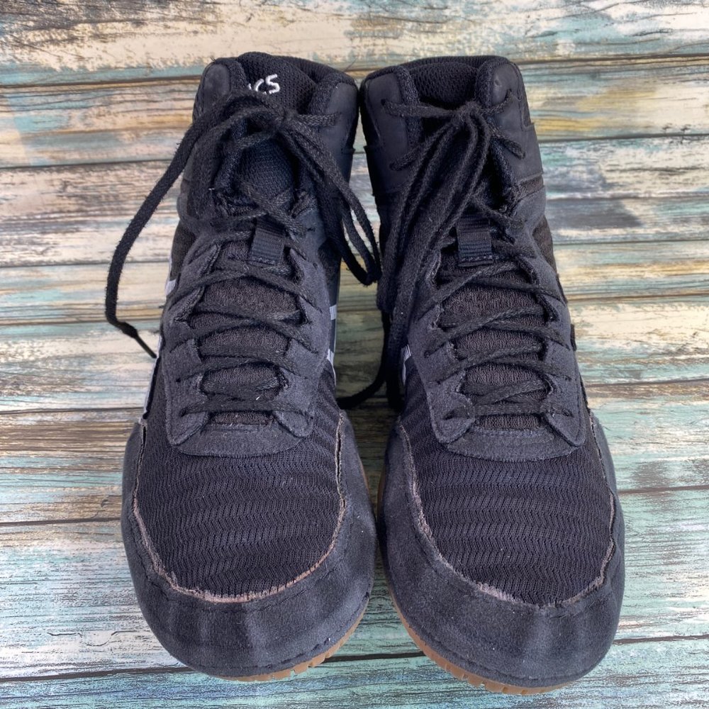 Asics Matcontrol 2 Black Nylon Wrestling Shoe Sneaker Lace Up High Top Mens 7.5M - Picture 3 of 13